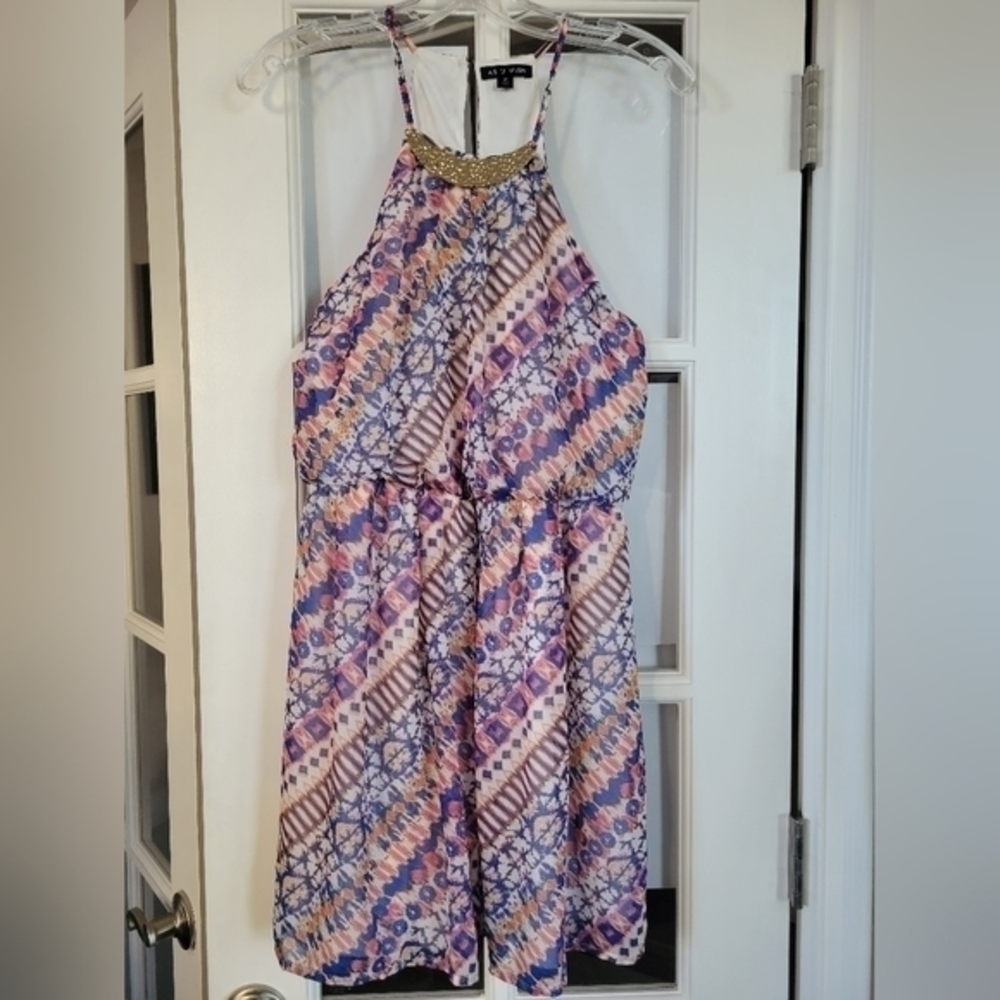 As U Wish Sleeveless elastic waist dress boho size medium‎